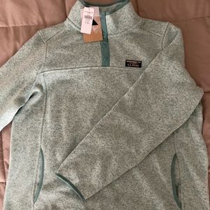LL Bean L.L. Bean Pullover Sweater Fleece Jacket Women XL Regular NWT Light Mint